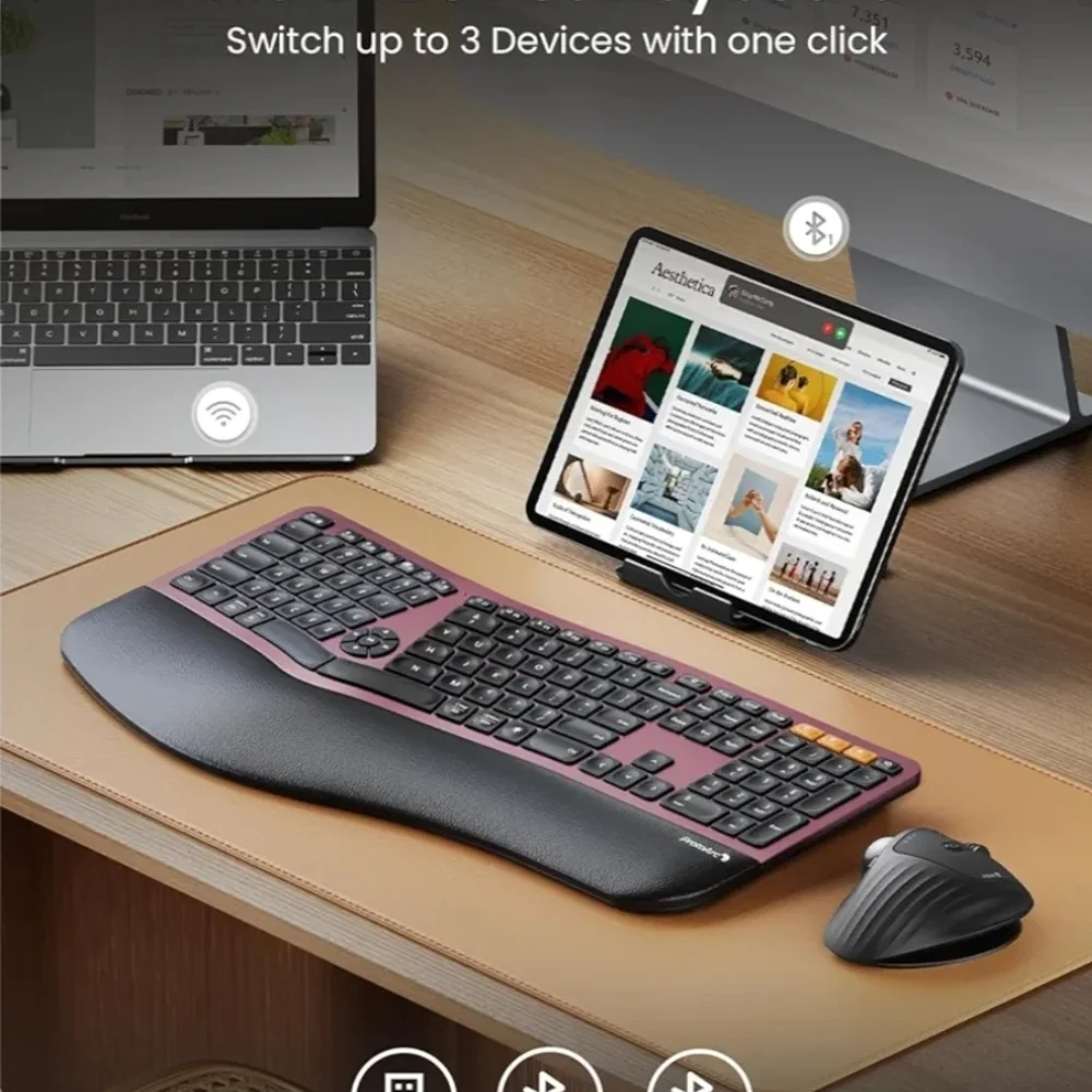 Ergonomic Keyboard Wrist Rest - Black and Gray